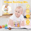 OUWANCH Montessori Toys for Babies 6-12 Months, 8 in 1 Montessori Baby Toys, Soft Baby Teething Toys, Stacking Building Blocks & Cups for Infants, Montessori Toys for 6+ Month Old