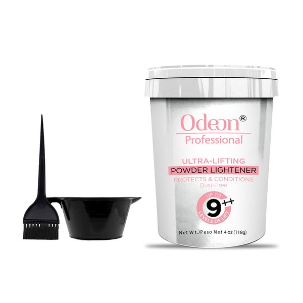 Odeon Professional Ultra-Lifting Powder Up To 9++ level With Mixing Bowl & Dye Brush (4oz)