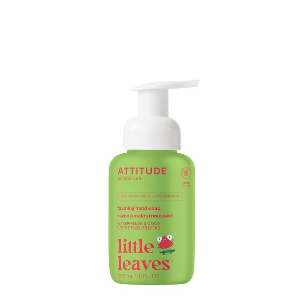 ATTITUDE Foaming Hand Soap for Kids, EWG Verified, Dermatologically Tested, Plant- and Mineral-Based Ingredients, Vegan, Watermelon & Coco, 10 Fl Oz