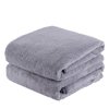 JML Luxury Hotel & SPA Bath Towels (2 Pack, 30"x60") - 350GSM High Density Fleece Towel Sets - Super Soft and Absorbent, Lint Free, Fade Resistant Bath Towel, Fleece Fleece Grey