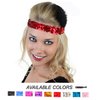 Kenz Laurenz Sequin Headbands Elastic Stretchy Headband for Girls Kids Women Flapper Roaring 20s Great Gatsby 1920s Hair Band Cute Princess Head Bands (Hot Pink)