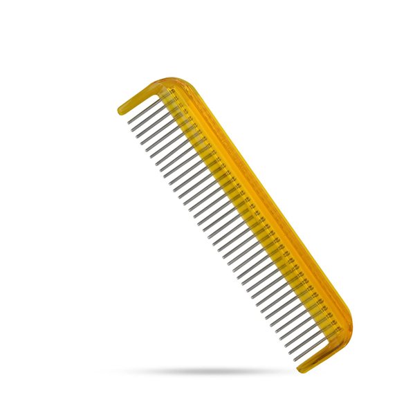 Hair Doctor Ladies 5" Rotating Tooth pocket comb to reduce hair loss and damage (Golden Amber)