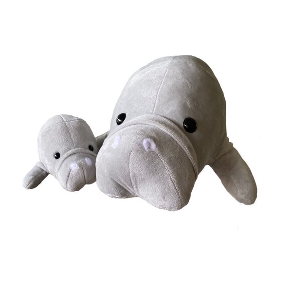 Mother and Baby Manatee Plush Toy Set | Super Soft Stuffed Animal | Cute Plushies for Kids’ Bedroom or Playroom | 15-in Manatee Stuffed Animals for Girls & Boys | Sea Animal Toys by Exceptional Home