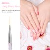 TEOYALL Nail Art Liner Brushes, Fine Line Nail Brush 7/9/11/15/20mm Thin Detail Precision Drawing Brushes for Gel Nail Polish