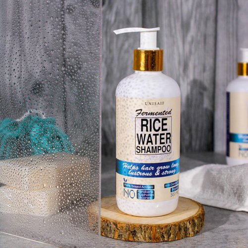 Unisaif Rice Water Hair Growth Shampoo - Anti Dandruff Shampo | Organic Shampoo with Rice Water for Hair Growth | Silky Texture | Volumizes Hair | Paraben & Sulphate Free | Silicon Free (300 ml).