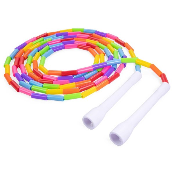 Beaded Kids Exercise Jump Rope - Segmented Skipping Rope for Kids - Durable Shatterproof Outdoor Beads - Light Weight and Tangle Free Exercise Training - Adjustable Kids Jump Rope for Fitness - 7ft