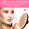 Exfoliating Brush Dry Brush For Wet or Dry Brushing, Body Brush With Natural Bristle For Glowing SKin, Cellulite Treatment, Lymphatic Drainage and Blood Circulation (Oval-Black Wood)