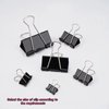 Medium Binder Clips and Paper Clips (48 Pcs) 1.25 Inch,Black Metal Medium Paper Clamps for Office, Home, School