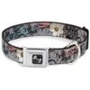Buckle-Down Seatbelt Buckle Dog Collar - Flowers w/Filigree Pink - 1" Wide - Fits 11-17" Neck - Medium