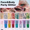 Drawdart Face & Body Glitter,Cosmetic-Grade Holographic Glitter Gel,50ml Silver Hair Glitter Gel,Rave Glitter,Mermaid Makeup Glitters for Women - Vegan & Cruelty Free