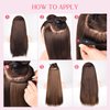 HOOJIH Invisible Wire Hair Extensions 2 Ways Adjustable Headband Size Curly Wavy Invisible Short Wire Hairpiece 12 Inch 90 Gram for Women -Dark Brown