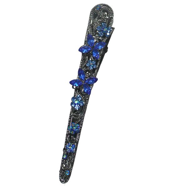 JCGY Alligator Strong Metal Hair Clip Long Duckbill Clip Beakclip for Hair Upstyling for Women Girls NM86110-1sapphire
