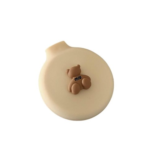 WQZOSTC Mini Travel Hair Brush for Girls Women Boys Men Kids Small Orbicular Folding Massage Comb Wet Dry All Hair Types Cute Little Airbag Massage Mirror Brown