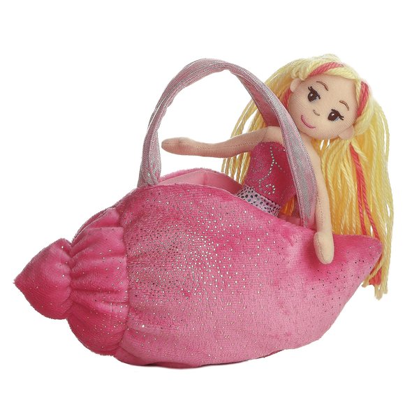 Aurora® Enchanting Sea Sparkles™ Mermaid Conch Stuffed Animal - Imaginative Play - Magical Companions - Pink 9 Inches