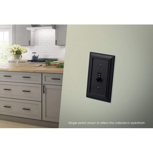 Franklin Brass Architectural Single Toggle Switch/Duplex Outlet Wall Plate / Switch Plate / Cover, Flat Black, Packaging May Vary