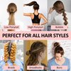 SUTHIA Black Hair Ties for Thick Hair 120 Pack, Nylon Hair Ties No Damage Hair Ties Bulk Hair Ties Thick Hair Elastic Hair Ties Ouchless Hair Ties for Women Cloth Ponytail Holders Fabric Hair Bands