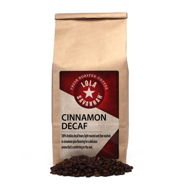 Lola Savannah Cinnamon Whole Bean Decaf Coffee, 2lb