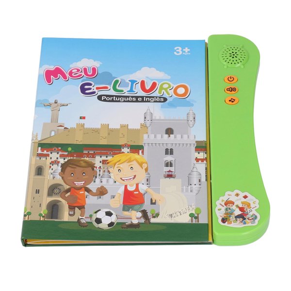 Portuguese English Sound Book, Interactive Sound Book with Alphabet, Numbers, Animals and More for Bilingual Children Learning (Green)