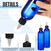 Barydat 12 Pcs Twist Top Applicator Bottle Refillable Squeeze Empty Plastic Bottles, Multi Purpose Round Hair Oil Applicator with Open Close Nozzle and 2 Funnels for Shampoo Lotion (Blue,8 oz)