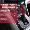 AICARS Leather Gear Shift Knob Cover Compatible with Ford Focus丨 Escape丨 Fusion丨 Fiesta丨 Transit 2012-2019 Black Leather with Red Stitches Shifter Knob Cover- (Black& Red)