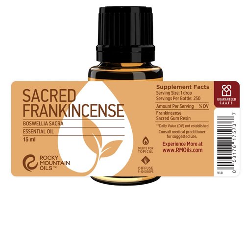 Rocky Mountain Oils Sacred Frankincense Essential Oil - 100% Pure and Natural Aromatherapy Essential Oils for Diffusers, Topical Massage Oil for Massage Therapy and Skin Care, and Household - 15ml