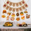 Thanksgiving Decorations, Give Thanks Banner, Thanksgiving Banner Party Decorations with 12pcs Hanging Swirls, Fall Banner with Turkey Decorations for Home Outdoor Indoor Office Classroom, Fall
