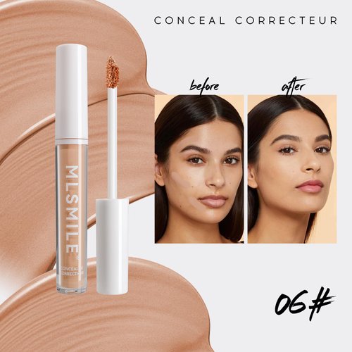 Easilydays Color Liquid Conceal Contour Foundation, Waterproof 8 Colors Cream Lightweight Liquid Concealer Contour Makeup for Concealing Blemishes, Brighten Dark Circles, Improves Uneven Skin Tone, 06