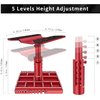 GLOBACT Multifunctional RC Car Stand RC Work Stand RC Repair Stand 360° Switch Rotation 5 Levels Height Lift or Lower with Screw Base for 1/8 1/10 1/12 1/16 1/18 RC Car Truck Crawler (Red)