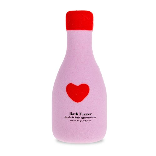MAD Beauty Bath Fizzer Wild at Heart Champagne Bottle – Wild Cherry Scent, Cruelty-Free Bath Bomb Fizz Rock, Perfect Relaxation Love Gift for Women Girl - Pink