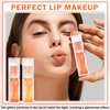 QIUFSSE Magic Color Changing Lip Oil Stain,2PCS Color Changing Lip Gloss Hydrating Lip Oil Tinted Shimmer Plumping Lip Glow Oil for Lip Care and Dry Lips (Strawberry + Orange)
