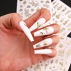 Gold Snake Nail Stickers Laser Gold Snake Nail Art Decals 3D Self-Adhesive Snake Nail Stickers Luxury Star Letter Nail Supplies Holographic Glitter Roes Star Designs for Women Nail Decoration 6 Sheets