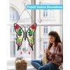 KY&BOSAM Gifts for Mom Suncatcher Butterfly Mom Gifts Mothers Day I Love You Mom Stained Glass Sun Catcher Hanging Wind Chime Ornament for Window Gift for Mother`s Day Valentine`s Birthday Christmas