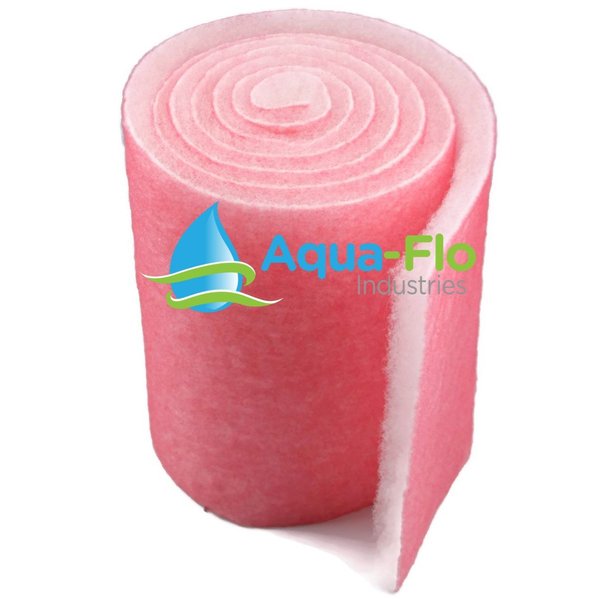 Aqua Flo 14" Pond & Aquarium Filter Media, 72" (6 Feet) Long x 1" Thick (Pink/White)