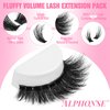 Fluffy Lash Clusters with Bottom Lashes Cluster Eyelash Extensions Thick Volume Individual Lashes 320pcs ALPHONSE Lash Extension Clusters for Beginners (150D+200D, 12-20mm)