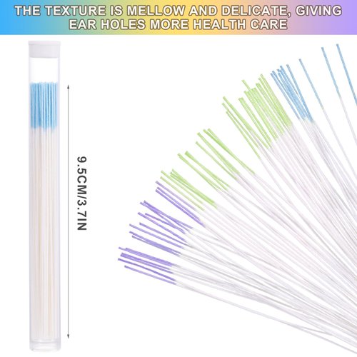 180pcs Earrings Hole Cleaner, Disposable Ear Floss Ear Piercing Cleaning Floss Ear Hole Cleaning Thread Ear Hole Cleaning Line Ear Hole Floss for Pierced Ears Ear Hole Piercing Aftercare