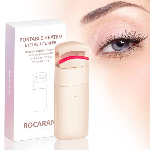 Rocaran Heated Eyelash Curlers, Professional Lash Curler for Quick Natural Curling & 24H Long-Lasting Eyelashes, Battery Operated, Suitable for All Eye Shapes MR-2017