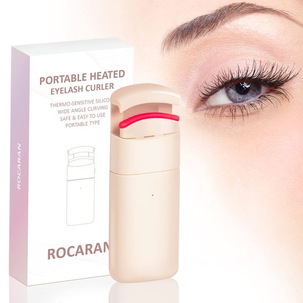 Rocaran Heated Eyelash Curlers, Professional Lash Curler for Quick Natural Curling & 24H Long-Lasting Eyelashes, Battery Operated, Suitable for All Eye Shapes MR-2017