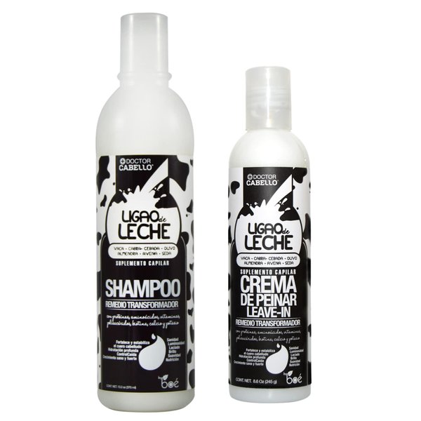 Doctor Cabello Ligao De Leche Combo Set - Suero leave-in 8.6oz and shampoo 13.2oz