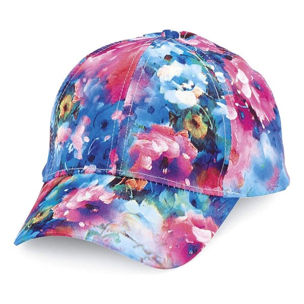 SAGEFINDS Watercolor Floral Print Baseball Cap | All-Over Print | Fashion Accessory | 100% Polyester | Adjusts to Fit Most