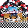 72 Pieces Motorcycle Truck Party Decorations Dirt bike Motocross Backdrop Tablecloth with Balloons Extreme Motorcycle Truck Theme Decor Set for Boy Girl Birthday Party Supplies (Motorcycle Theme)