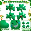 Blueweenly 12 Pcs St. Patrick's Day Stuffed Plush Shamrock St. Patrick's Day Soft Smile Shamrock Gifts Bulk Irish Green Plush Toy St. Patrick's Day Lucky Plush Decorations for Home Tiered Tray, 5 Inch