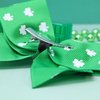 Saint Patrick’s Day Bow with Shamrock, Festive Hair Accessory with Alligator Clip, St. Patty’s Hairpiece, One Size Fits Most
