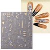 JMEOWIO 8 Sheets Marble French Tip Nail Art Stickers Decals Self-Adhesive Pegatinas Uñas Wave Line Nail Supplies Nail Art Design Decoration Accessories