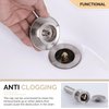Bathroom Sink Drain, Angle Simple Brass Pop Up Drain Stopper, Vessel Sink Drain with Overflow, Lavatory Vanity Sink Drain Stoppers Brushed Nickel
