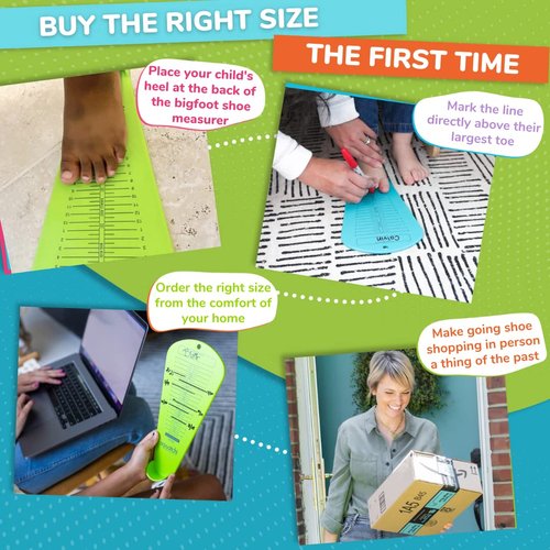 Squatchi Shoe Sizer for Baby, Toddler & Kids - Home Foot Measuring Device, Buy Shoes Online w/an Accurate Measurement Chart, Great Baby Shower & Keepsake Gift Idea, Accurate US Sizes