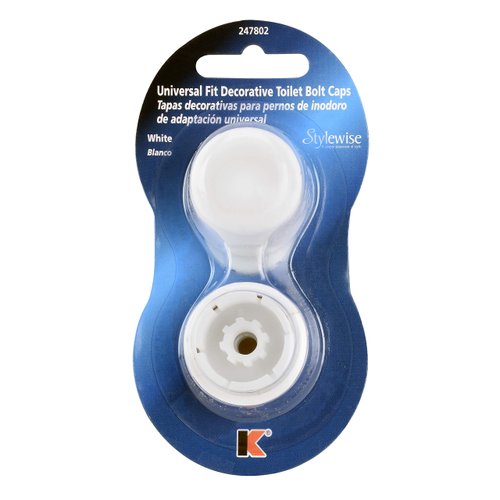 Plumb Pak PP835-30WHL Universal Round Toilet Push-On Bolt Caps, 1-7/8" x 4-3/8", White