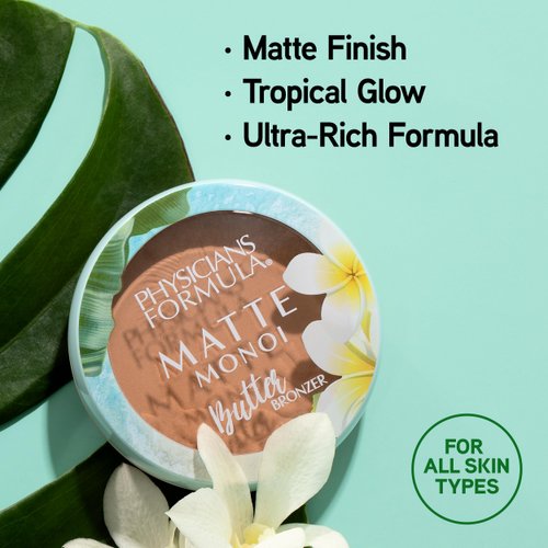 Physicians Formula Matte Monoi Butter Bronzer Matte Bronzer Powder Face Makeup, Dermatologist Tested, Vegan, Deep Bronzer