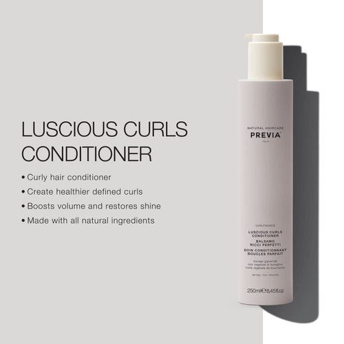 PREVIA Curls Conditioner - Curlfriends Luscious Curly Hair Conditioner - Natural Conditioner for Curly Hair (8.45 oz)