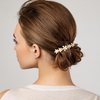 HINZIC 2Pcs 2.64inch Flower Opal Hair Clips Gold Summer Beach Wedding Barrettes Sparkly Fancy Hair Pins Prom Engagement Halloween Decorative Accessories for Women Girls Thick Long Hair