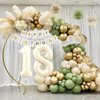 GYESXYW Sage Green 18th Birthday Decorations for Girls, Olive Green and Gold 18th Birthday Decorations Set, Happy Birthday Banner, Crown, Birthday Sash, Confetti Balloons for Girls Party Supplies